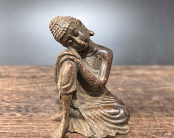 Pure copper antique Shakyamuni statue sculpture / Home interior decoration ornament