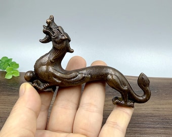 Pure copper vintage Dragon Pen Holder figurine/home desktop decoration