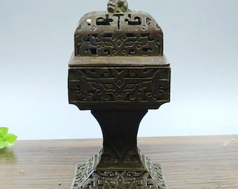 Pure copper retro Four-Sided Pixiu  incense burner/home offering ornament