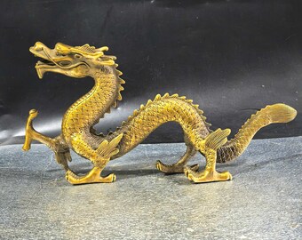 Pure copper vintage Dragon  figurine/home desktop decoration