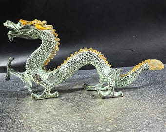 Pure copper vintage Dragon  figurine/home desktop decoration