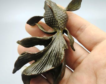 Pure copper vintage Goldfish figurine/home desktop decoration