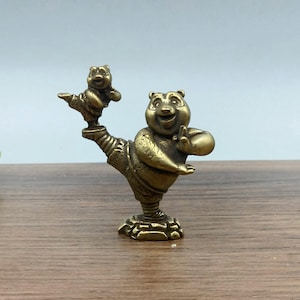 Solid brass Kung Fu Panda figurine/home desktop decoration