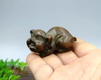 Solid pure copper vintage  Pig figurine/home desktop decoration