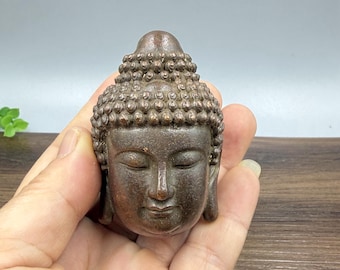 Pure copper antique Shakyamuni Buddha Head Sculpture / Home interior decoration ornament
