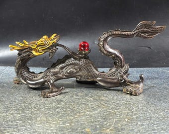 Pure copper vintage Dragon  figurine/home desktop decoration