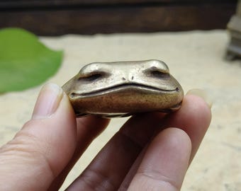 Solid brass Three-Legged Toad Ornament/Home Decor Desktop Craft Decoration