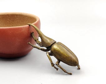 Pure copper vintage beetle figurine/home desktop decoration
