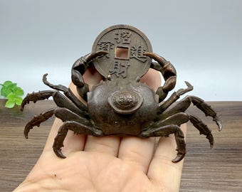Pure copper vintage Crab  figurine/home desktop decoration