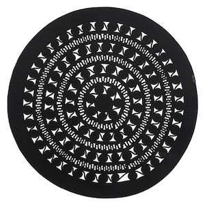 Black Geometric Jute Rug - Soft Cotton Yarn, Washable Area Carpet