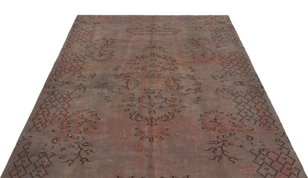 Brown Vintage Wool Area Rug - Handmade Anatolian 60s-70s Style - Etsy
