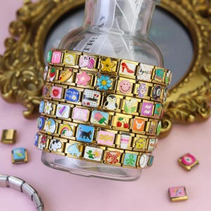 Aangepaste gouden Italiaanse charme Gepersonaliseerde Italië bedelarmbanden Y2K sieraden Italiaanse armband Cadeau voor haar bijpassende armbanden