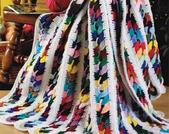 Bunte Ring Decke Häkeln ineinandergreifende Kreise Afghan Muster Anleitung Digitale PDF-Download