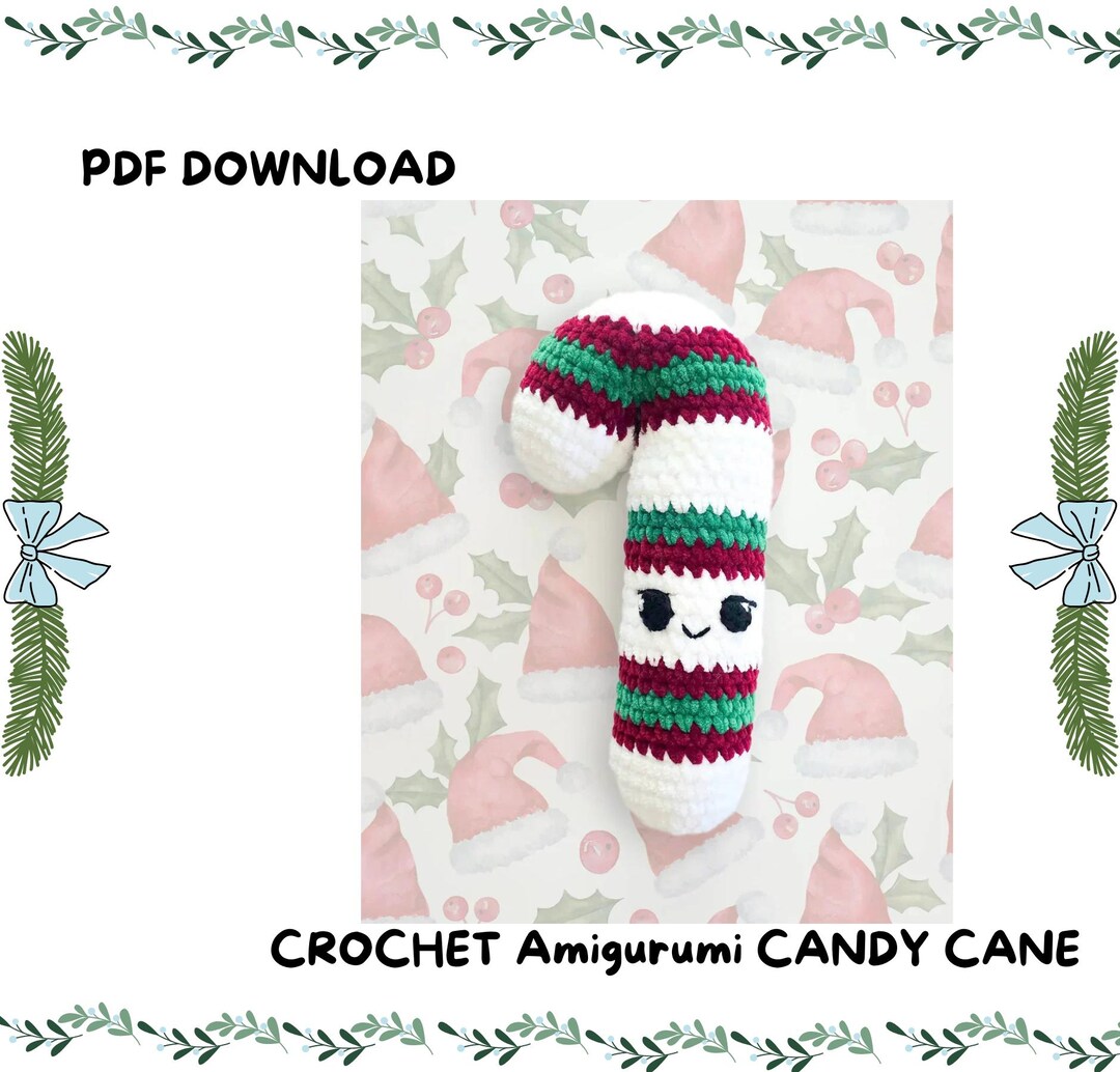 Amigurumi Candy Cane Crochet Pattern PDF | Digital Download Christmas ...