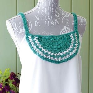 Crochet Upcycle Floral V-Stitch Neckline Camisole Yoke Pattern  Tutorial Digital PDF Download