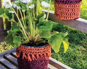 Patrón para funda de maceta de hilo de rafia a crochet, tutorial para cesta texturizada (descarga digital en PDF)