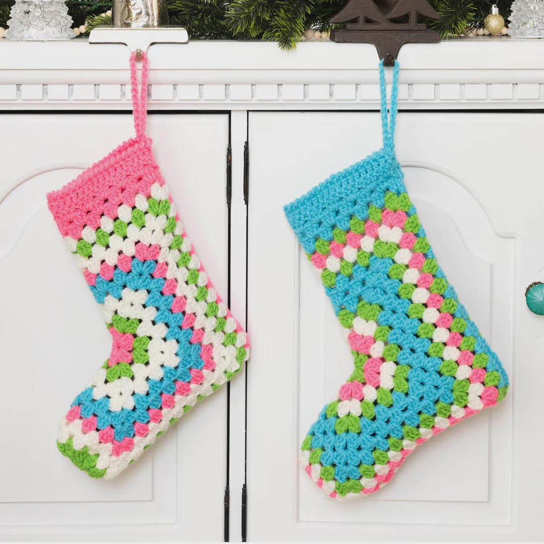 Crochet Hexi Christmas Stocking Pattern - Modern Hexagon Holiday Decor ...