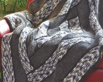 Patrón afgano con espirales tejidas: tutorial de manta geométrica moderna, fácil de tejer, descarga PDF