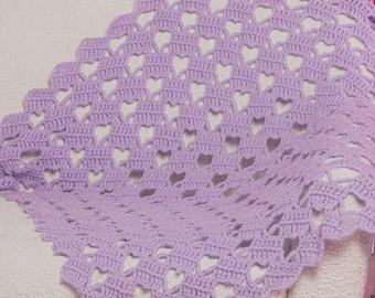 Patrón de manta de encaje con forma de corazón a crochet - Tutorial para manta afgana con encaje romántico - Descarga digital en PDF