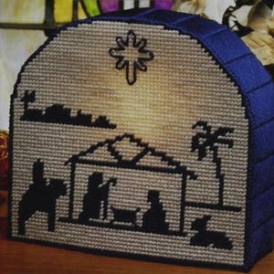 Plastic Canvas North Star Nativity Pattern 3D Lighted Christmas Scene Tutorial Digital PDF Download