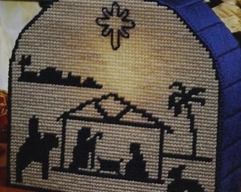 Tutorial de escena navideña iluminada en 3D con patrón de Estrella del Norte en lona plástica para Nacimiento (PDF digital)