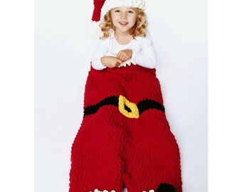 Häkeln Sie Santa Kuscheldecke und Hut Muster Festlich Urlaub Sack Anleitung PDF-Download