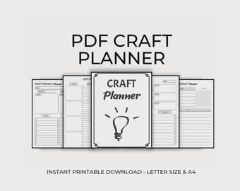Planificador de manualidades imprimible en PDF: organizador de proyectos y lista de tareas semanales - Descarga digital instantánea