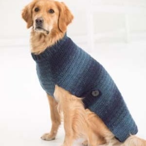 Eenvoudig gehaakte sjaal Hondentrui Gestreept hondenjack Patrooninstructies Maten S-XL Digitale download