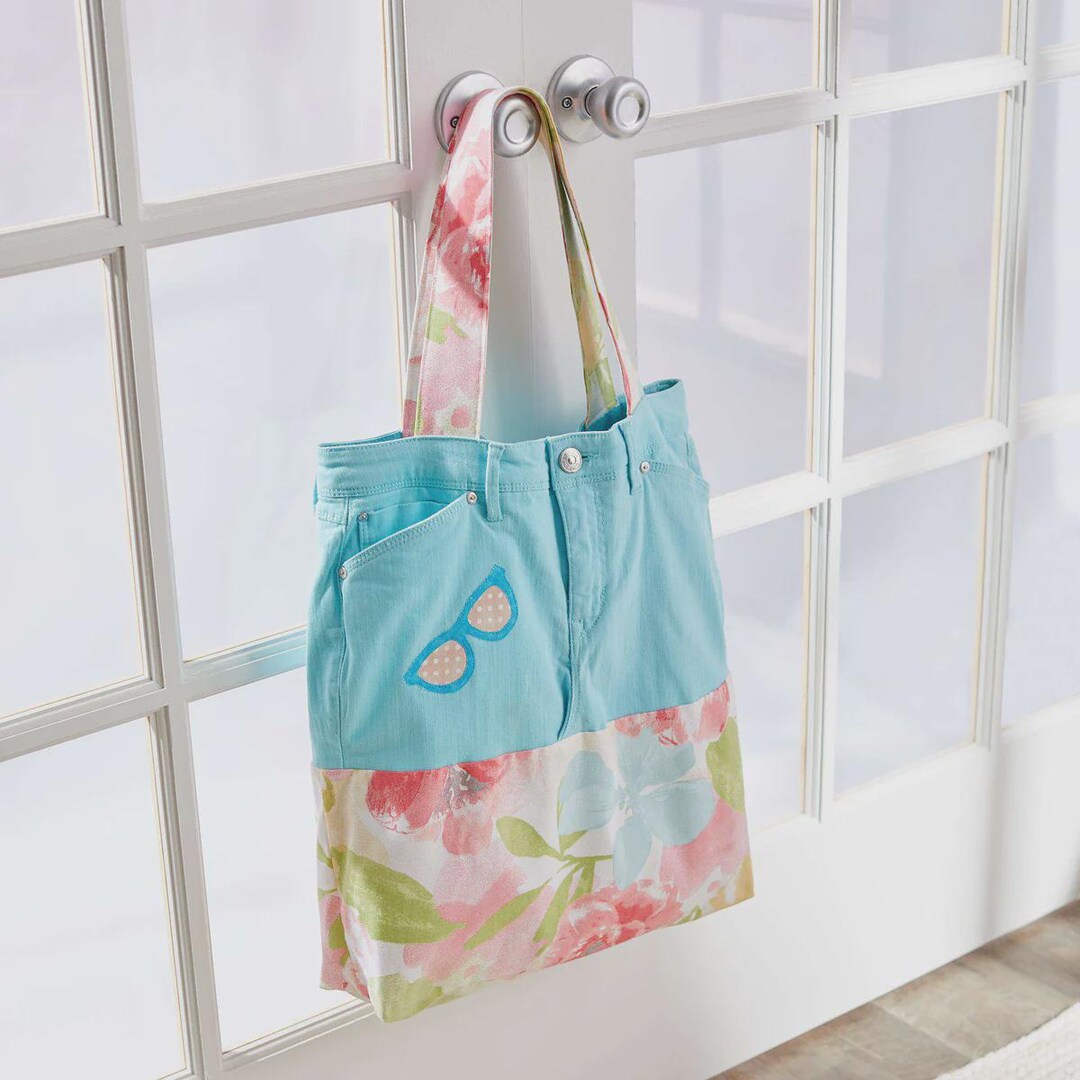 Upcycled Jeans Tote Pattern Denim Shoulder Bag Tutorial Intermediate ...