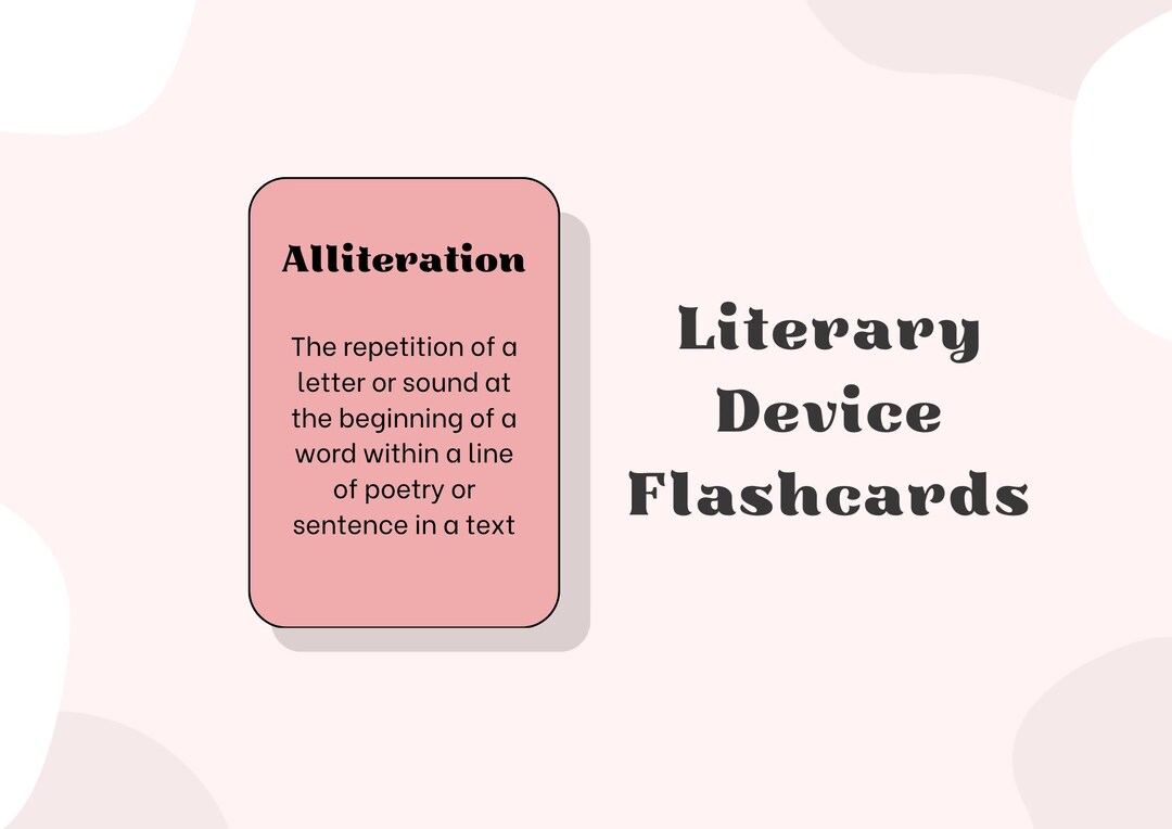 Literary Devices Flashcards | Figurative Language Study Tool (printable ...