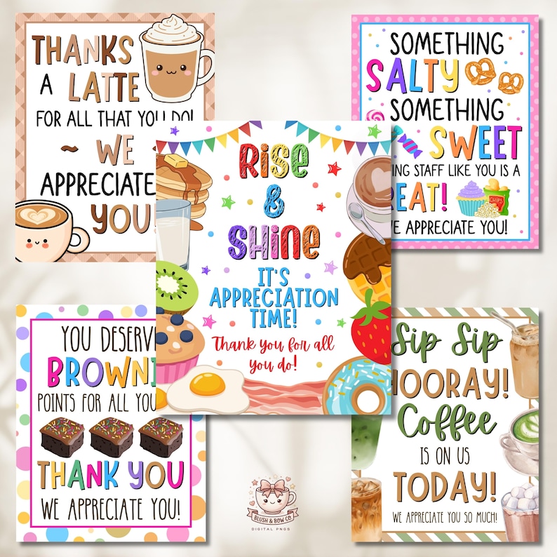 20 Teacher Appreciation Signs, Staff Thank You Posters, We Appreciate ...
