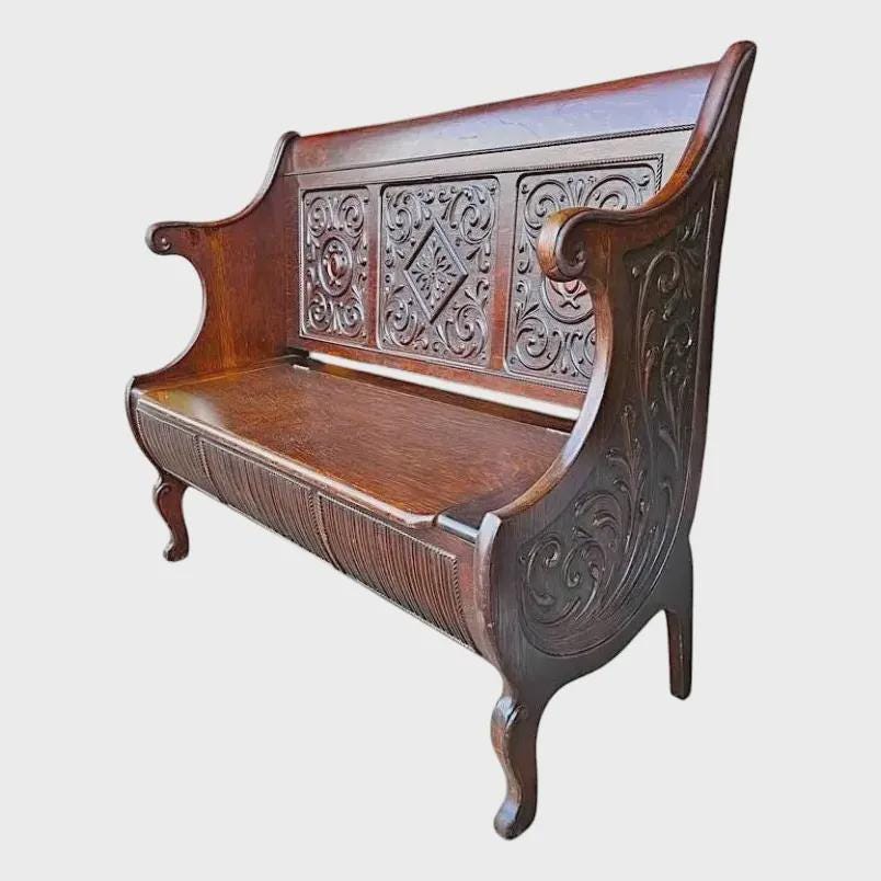 Antique Settle Bench - Etsy
