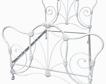Antique Iron Bed Frame from "Transitional" period between Victorian & Art Nouveau Periods