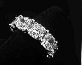 Anello eternity in oro 22 carati con diamanti / 2 carati per pietra / Certificato IGI