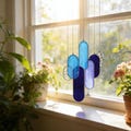 Stained Glass Wind Chime Suncatcher, Colorful Glass Hanging Decor, Handmade Window Decor & Gift product logo