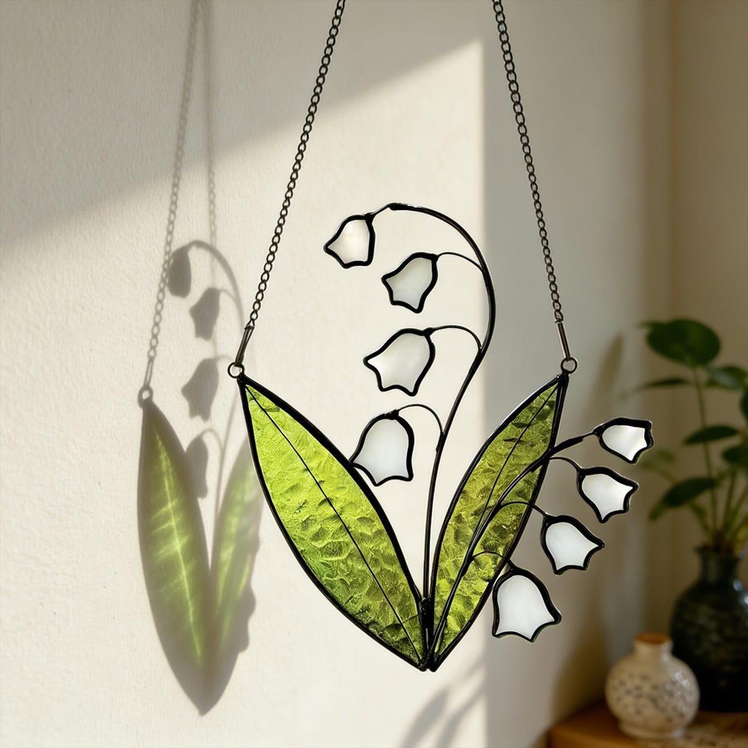 Stained Glass Lily of the Valley Sun Catcher, Memorial Gift in ...