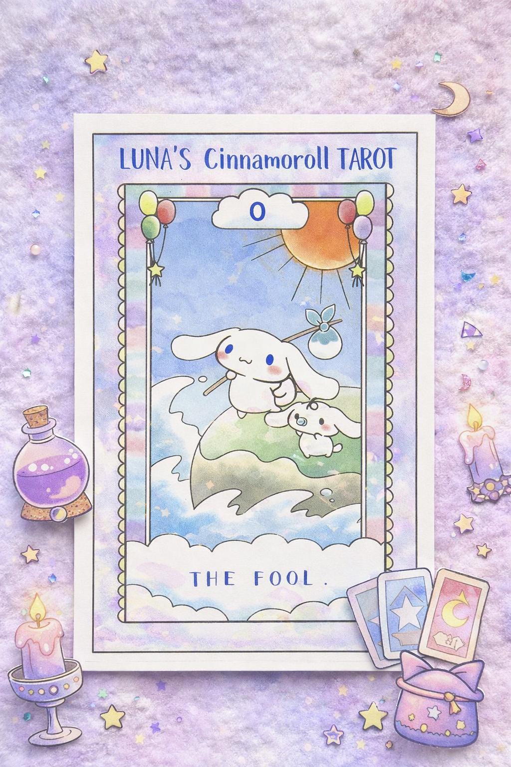 折*紙様 Monro モンロー　Round Cusion Luna's Cinnamoroll Tarot Deck | Cute Collectible 78 Card Tarot - Etsy