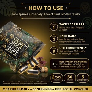 Complejo de musgo de mar Shilajit – Melena de león, Ashwagandha, Cordyceps – Energía, Inmunidad, Concentración imagen 7