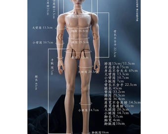 Cuerpo de muñeco BJD masculino de 75 cm – Muñeco articulado de resina realista, grado coleccionista