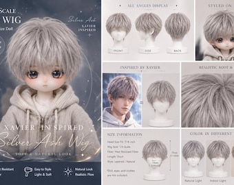 1/4 Scale BJD Wig｜Korean Anime Style Short Wig｜Soft Layered Hair for MSD BJD Doll