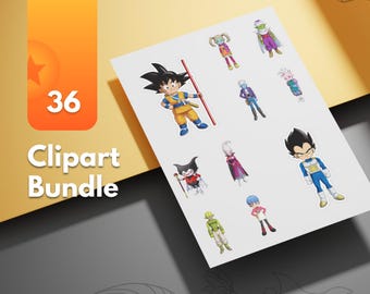 Dragon Ball Bundle Clipart, Digital Printable Designs, PNG & PDF, For Scrapbooking, Stickers, Planner, Crafts