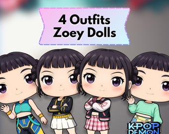 KPop Paper Doll – Zoey | KPop Demon Hunters | Kawaii / Chibi Cut-Out Papercraft | Digital Download