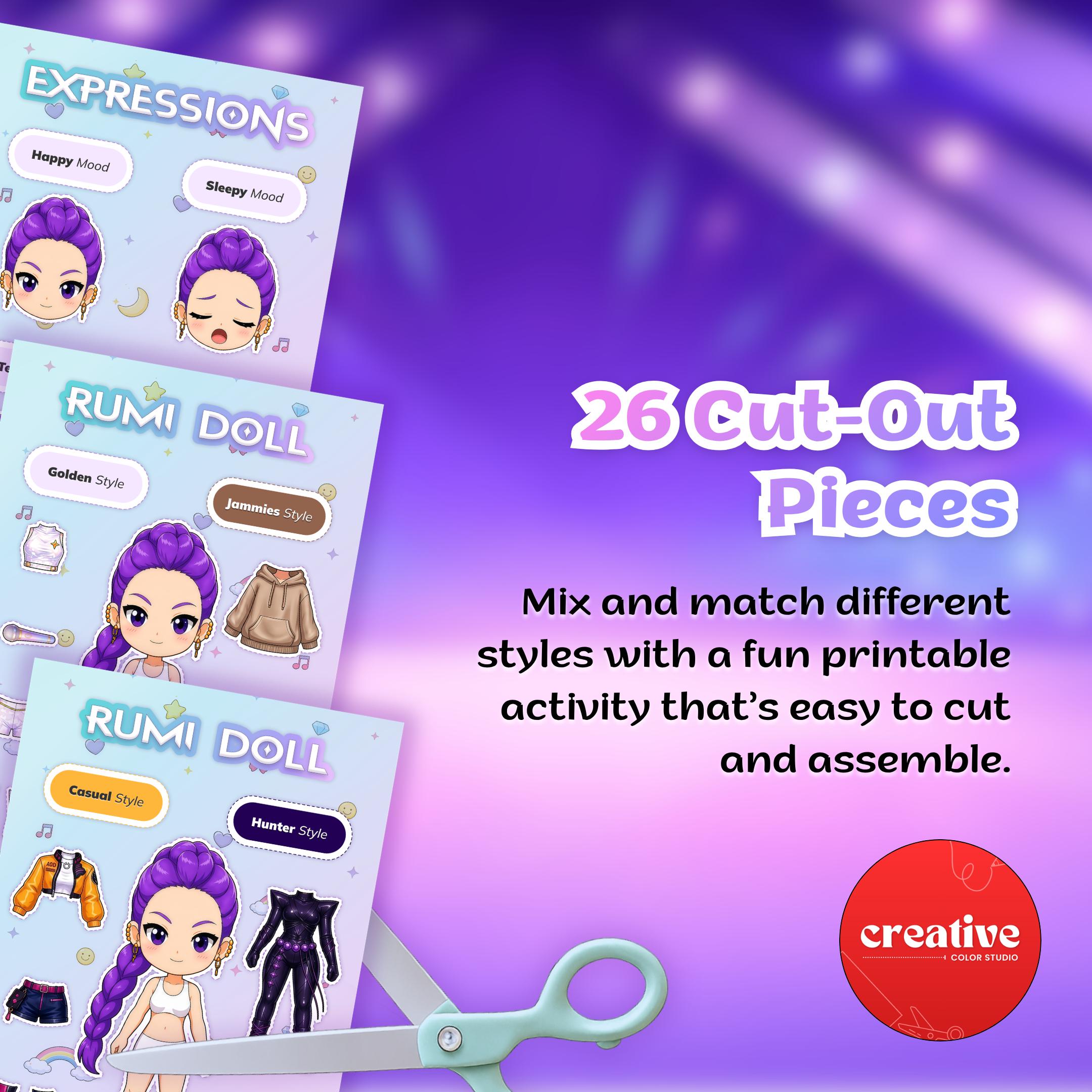 Rumi Paper Doll Box Kit Printable | DIY Dress up Doll for Kids ...