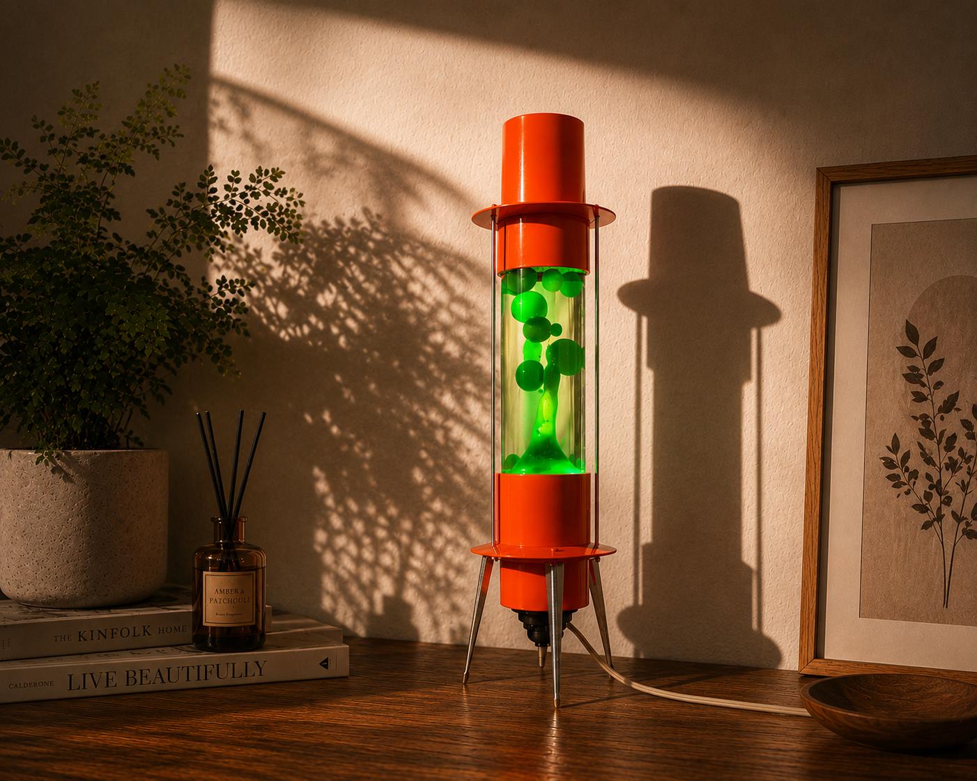 Vintage Soviet Rocket Lava Lamp, Industrial Night Light, 18 Inch