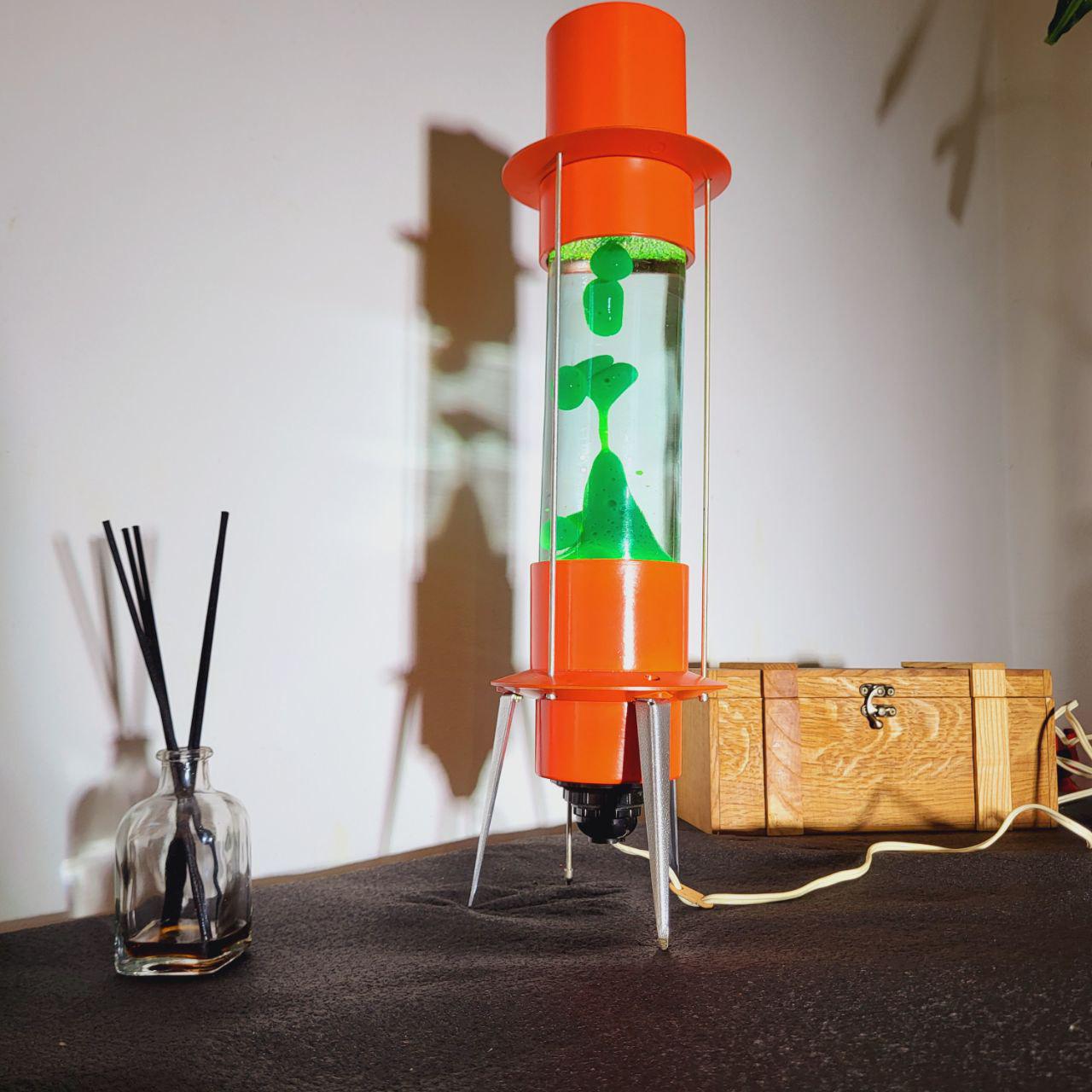 Vintage Soviet Rocket Lava Lamp, Industrial Night Light, 18 Inch