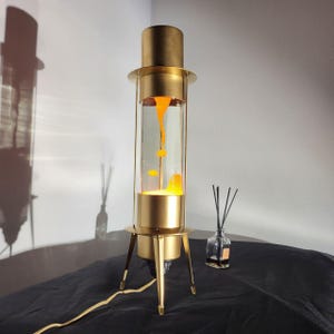 Винтажная лавовая лампа, дизайн в виде индустриальной ракеты, настольная лампа для создания атмосферы в доме, подарок для офиса.