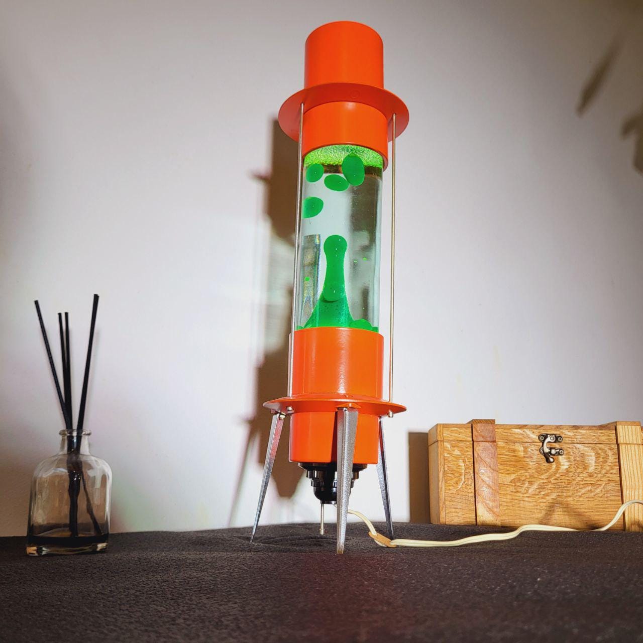 Vintage Soviet Rocket Lava Lamp, Industrial Night Light, 18 Inch