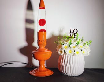 Lámpara de lava de queroseno reutilizada, decoración retro naranja con líquido transparente para el hogar, lava roja