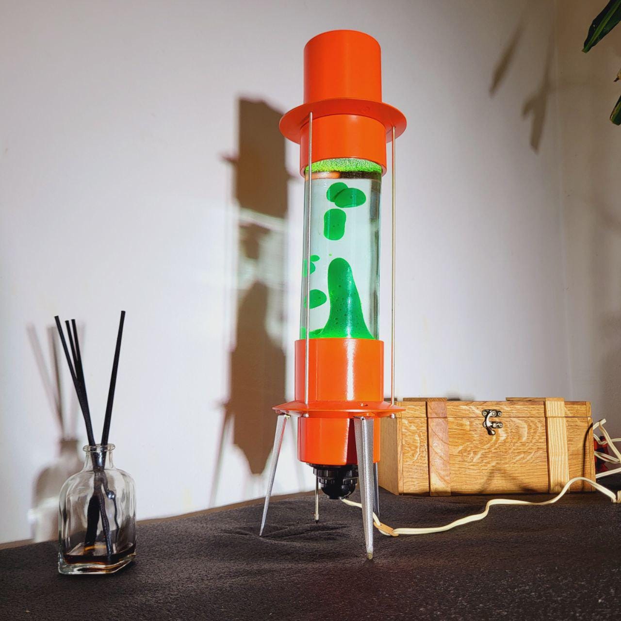 Vintage Soviet Rocket Lava Lamp, Industrial Night Light, 18 Inch