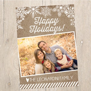 Kraft papel Holiday foto tarjeta Digital